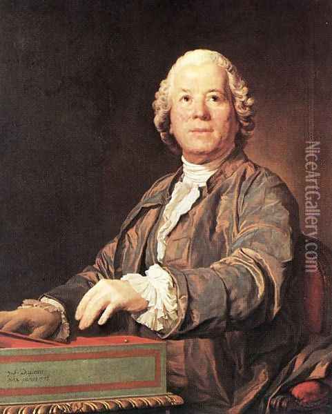 Cristoph Wilibald von Gluck at the Spinet 1775 Oil Painting - Joseph Siffrein Duplessis