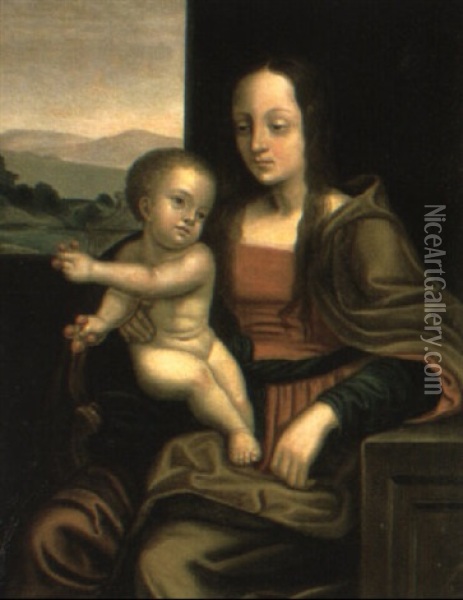The Madonna And Child With Cherries Oil Painting - Joos Van Cleve