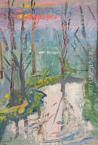Sunset Through The Trees 1 Oil Painting - Margaret Thomas