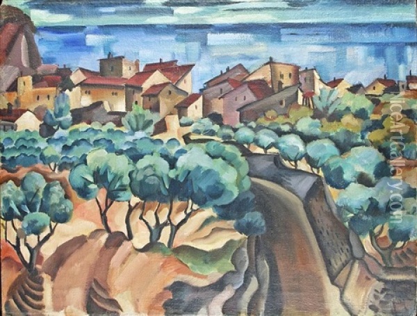 Landschaft In Istrien Oil Painting - Bohumil Kubista