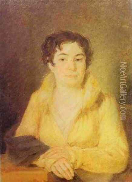Portrait Of Lubov Stromilova 1820-21 Oil Painting - Aleksei Gavrilovich Venetsianov