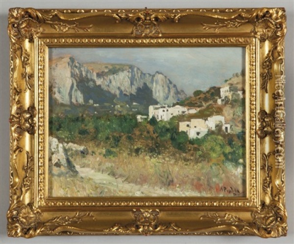 Paesaggio Di Anacapri Oil Painting - Attilio Pratella