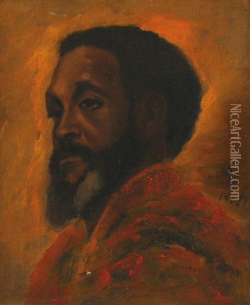 Portrait D'homme Noir Oil Painting - Henri Alexandre Georges Regnault