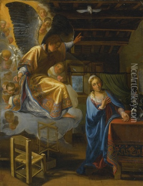 The Annunciation Oil Painting - Adam Elsheimer