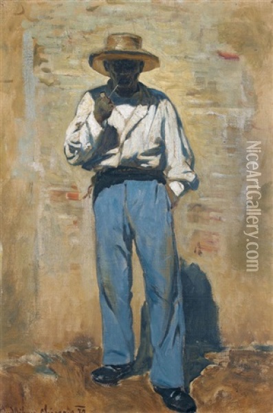 Bildnis Eines Mannes Mit Pfeife Oil Painting - Rudolf Ribarz