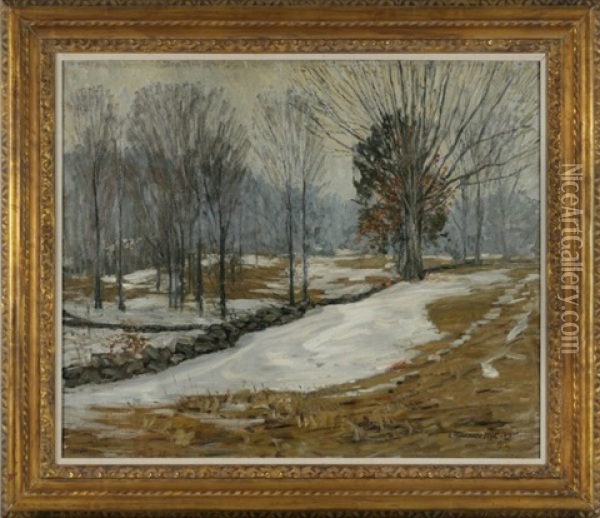 Snow Patches Oil Painting - Samuel Harkness Mccrea