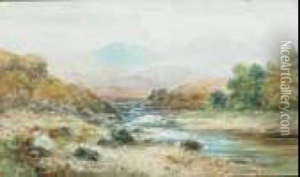 A Highland Burn, Perthshire Oil Painting - Alexander Williams