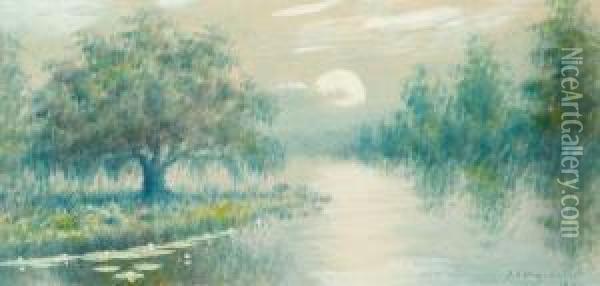 Marsh Landscape Oil Painting - Alexander John Drysdale