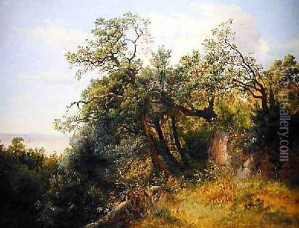 In the Ariccia Park Oil Painting - Carl Morgenstern