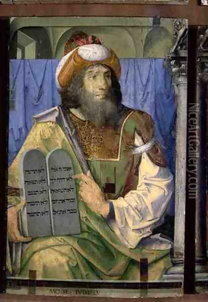 Moses With the Ten Commandments Oil Painting - van Gent (Joos van Wassenhove) Joos
