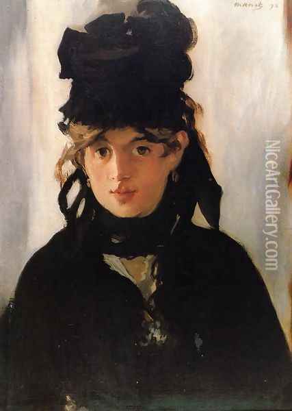 Berthe Morisot Holding a Bunch of Violets 1872 Oil Painting - Edouard Manet