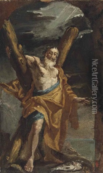 Saint Andrew - A Bozzetto Oil Painting - Mattia Preti