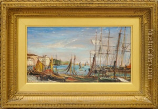 Venice With Sailing Vessels Oil Painting - William White Warren