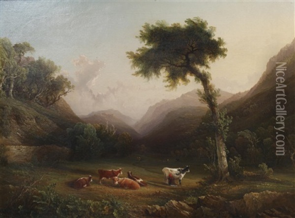 A Cumberland Landscape Oil Painting - Philip Hutchins Rogers