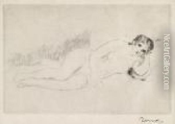 Femme Nue Couche (tourne A Droite), 
1er Planche Oil Painting - Pierre Auguste Renoir