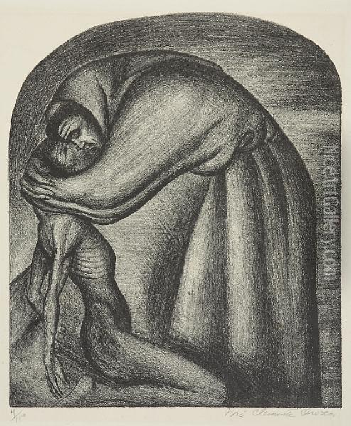 The Franciscan And The Indian Oil Painting - Jose Clemente Orozco