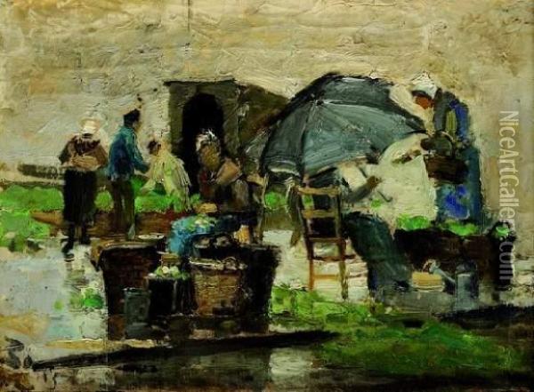 Le Marche De Dieppe Oil Painting - Frank Myers Boggs
