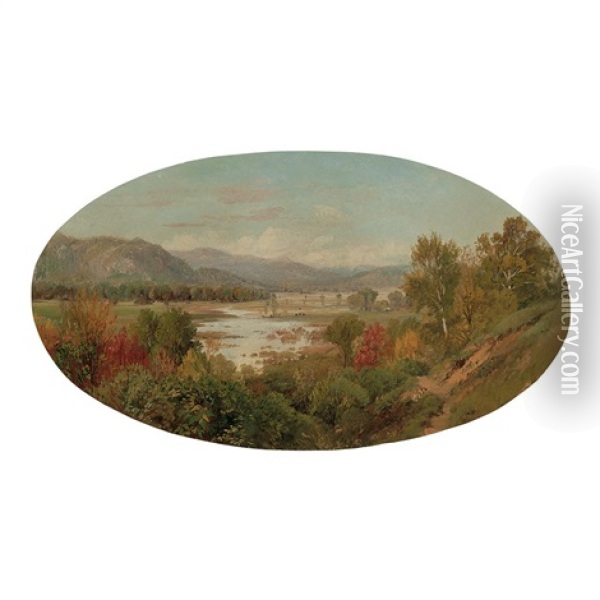Conway: Autumn Intervale And Mt. Washington Oil Painting - Aaron Draper Shattuck