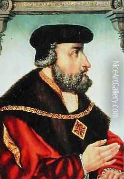 Portrait of Friedrich III 1503-54 der Kurfurst von Sachsen Oil Painting - Michael Ostendorfer