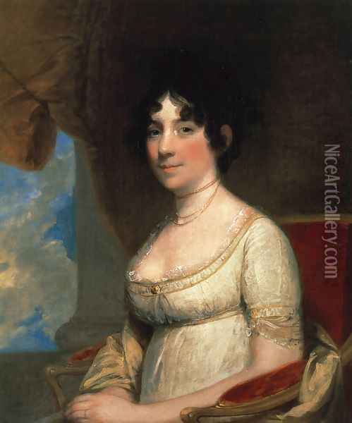 Dolley Madison (Mrs. James Madison) 1804 Oil Painting - Gilbert Stuart