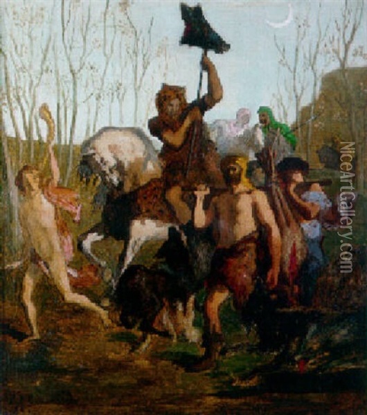 Le Retour D'une Chasse D'esau Oil Painting - Pierre Puvis de Chavannes