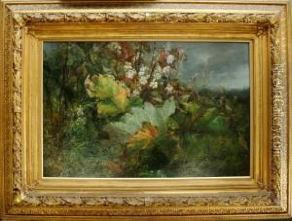 A Devonshire Hedgerow Oil Painting - William Widgery