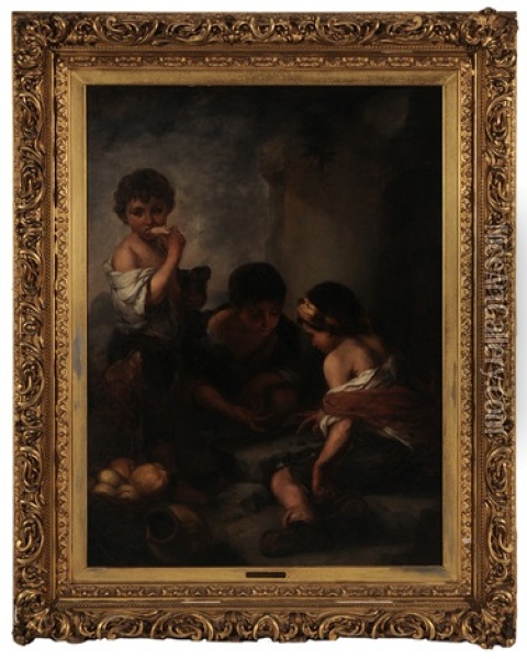 The Game Players Oil Painting - Bartolome Esteban Murillo