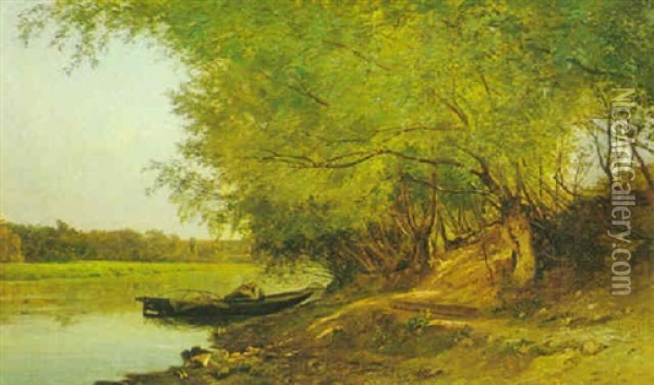 Summer Day On A River Oil Painting - Charles Joseph Beauverie