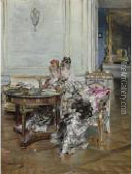 Confidences Oil Painting - Giovanni Boldini