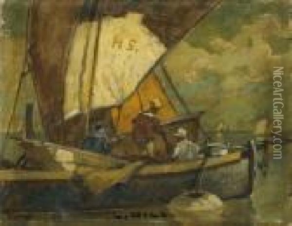 Fischerboot In Der Lagune Oil Painting - Ludwig Dill