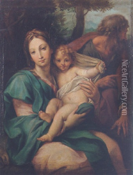 The Holy Family Oil Painting - Carlo Maratta