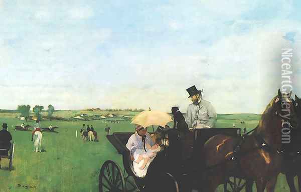 Carriage at the Races Oil Painting - Edgar Degas
