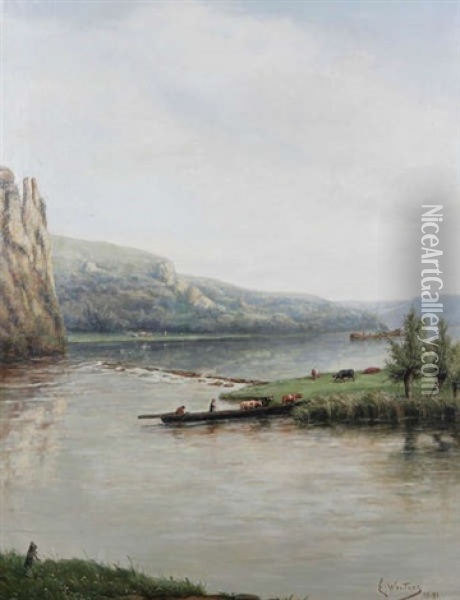 Barrage Sur La Meuse Oil Painting - Eugene Jacques Hubert Wolters