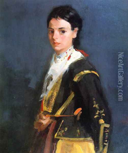 Segovia Girl Half Length Oil Painting - Robert Henri