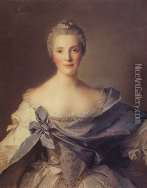 Portrait Of Madame De Rance, Nee Suzanne Pellerin Oil Painting - Jean Marc Nattier