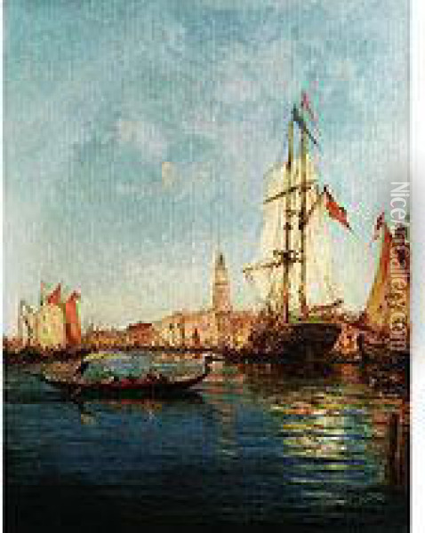 Ansicht Von Venedig Mit Canal Grande Oil Painting - Amedee Rosier