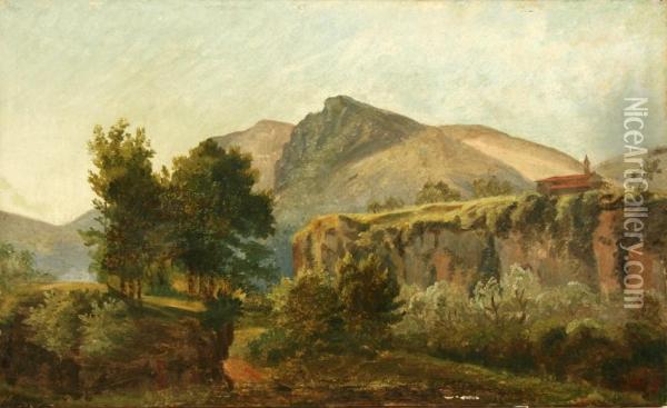 Sudtiroler Gebirgslandschaft Oil Painting - August Wilhelm Leu