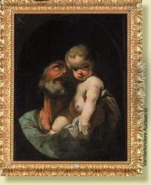 Joseph Portant L'enfant Jesus Oil Painting - Federico Bencovich