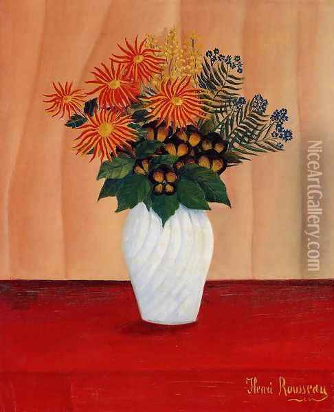Bouquet Of Flowers Oil Painting - Henri Julien Rousseau