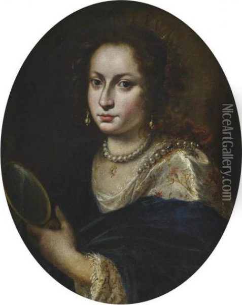 Portrait Of A Lady Oil Painting - Giovanni Martinelli