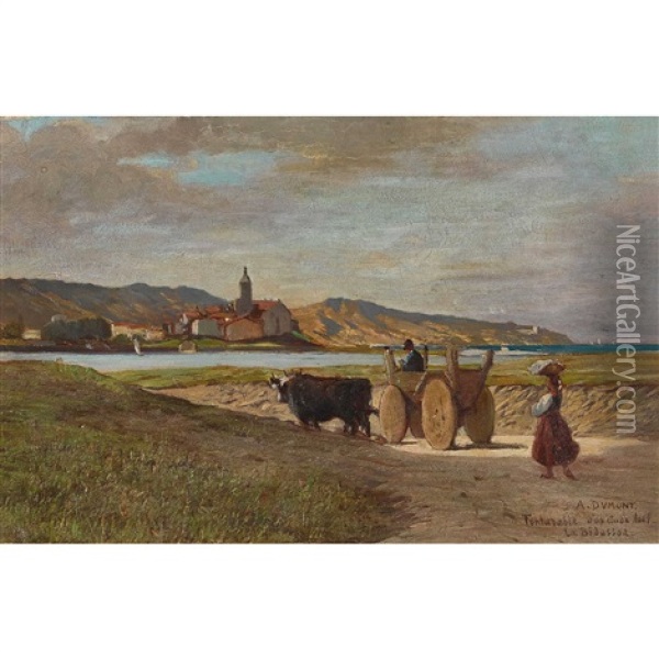 La Bidassou Oil Painting - Alfred-Paul-Emile-Etienne Dumont