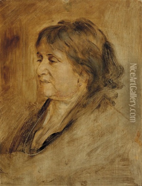 Bildnis Der Josefine Von Wertheimstein (1820-1894) Oil Painting - Franz Seraph von Lenbach