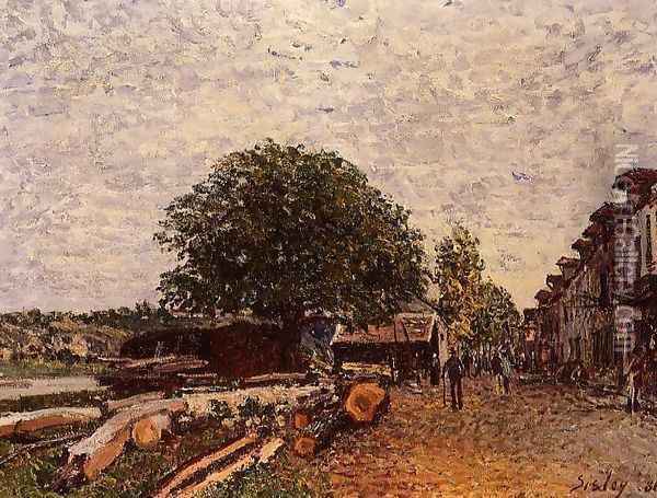 Construction Site at Saint-Mammes Oil Painting - Alfred Sisley