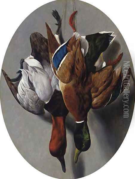 Canvasback and Mallard Oil Painting - Arthur Fitzwilliam Tait