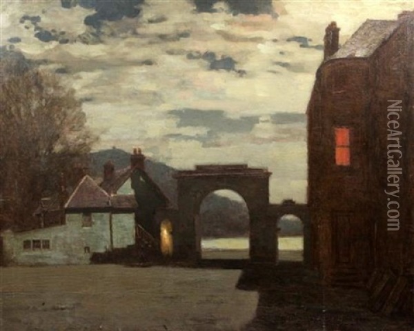 The Archway, Inverary At Night Oil Painting - George Houston