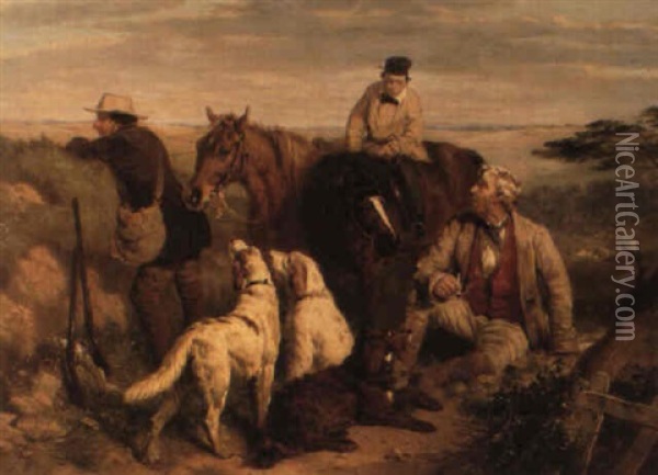 Shooting On The Moor Oil Painting - Harry Hall