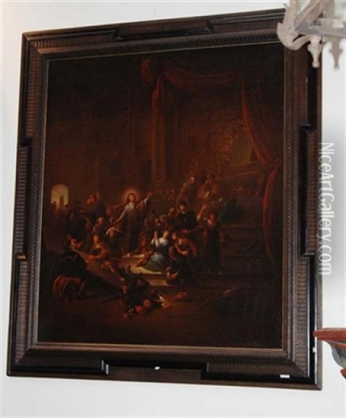Die Tempelreinigung Oil Painting - Rudolf Meyer