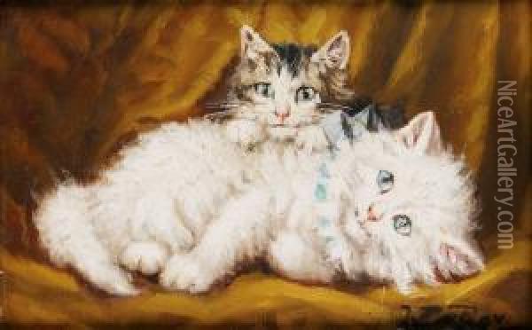 Les Deux Chatons Oil Painting - Jules Leroy