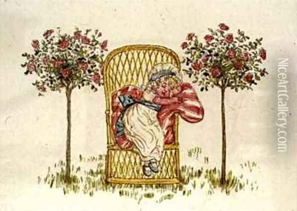 Sleeping from A Day in a Childs Life Oil Painting - Kate Greenaway