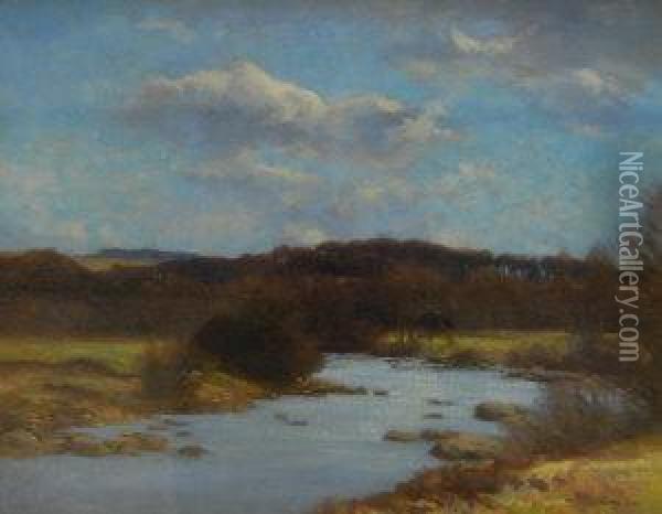 The River Rede In Early Spring Oil Painting - Walter John James